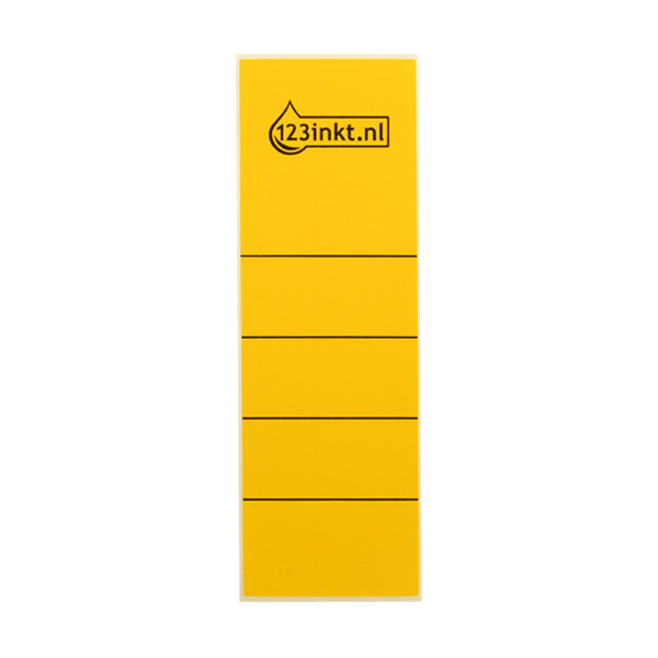 123inkt rugetiketten 61 x 191 mm zelfklevend breed geel (10 stuks) 301655 - 1