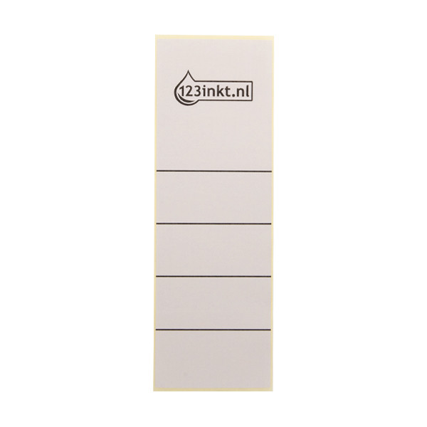 123inkt rugetiketten 61 x 191 mm zelfklevend breed grijs (10 stuks) 301656 - 1