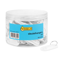 123inkt sleutelhangers wit (100 stuks)  301102