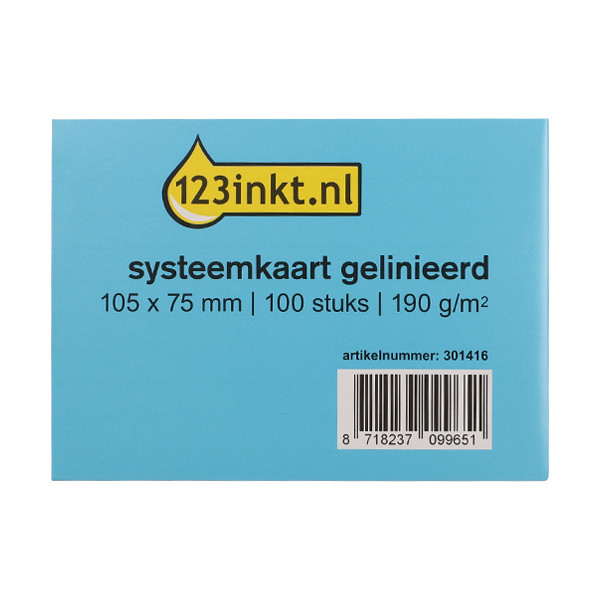 123inkt steekkaart gelijnd 105 x 75 mm (100 stuks) 13800BC K-6109C 301416 - 1