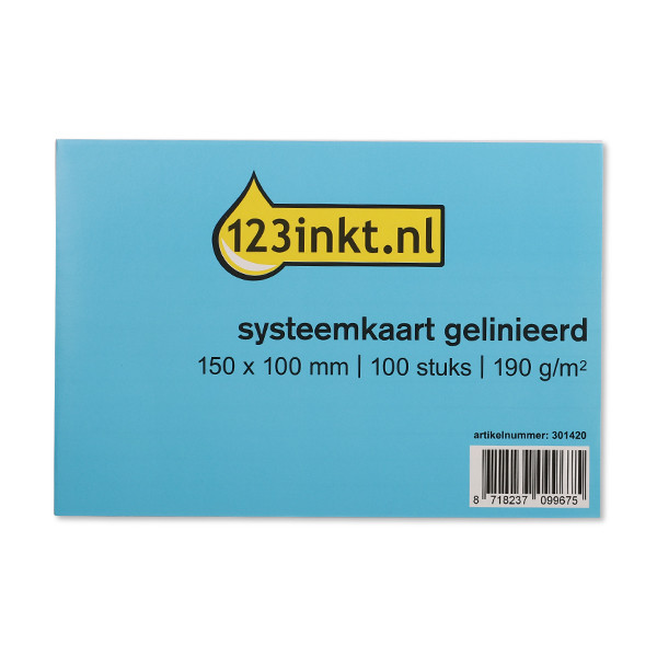 123inkt steekkaart gelijnd 150 x 100 mm (100 stuks) 13802XC K-6102C 301420 - 1