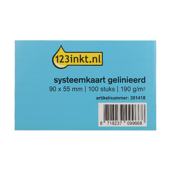 123inkt steekkaart gelijnd 90 x 55 mm (100 stuks) K-6100C 301418 - 1