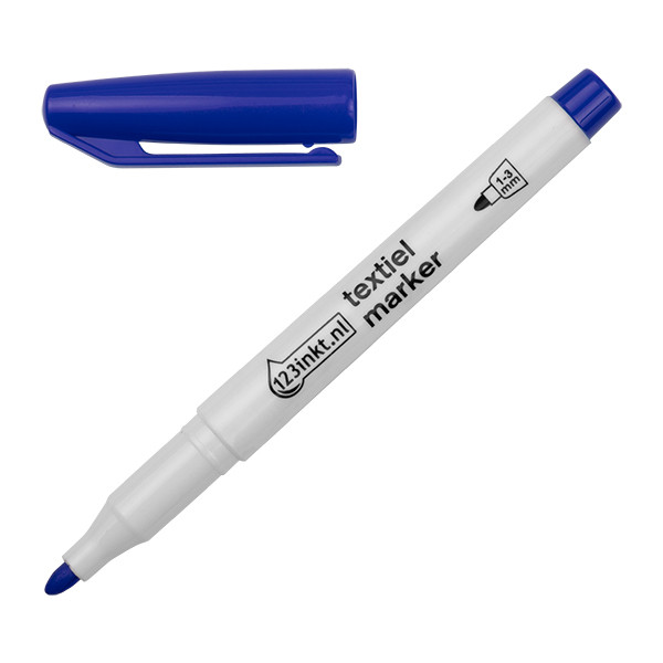 123inkt textielmarker blauw (1 - 3 mm rond) 1047003C 9000031273 300841 - 1