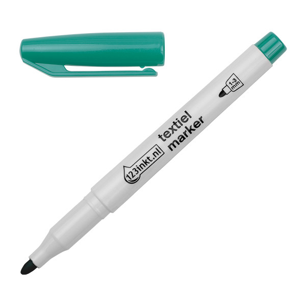 123inkt textielmarker groen (1 - 3 mm rond) 1047004C 33304 300843 - 1