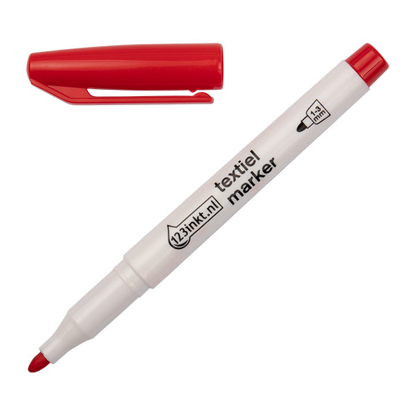 123inkt textielmarker rood (1 - 3 mm rond) 1047002C 33303 300842 - 1