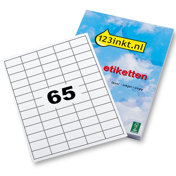 123inkt universele etiketten A4 38 x 21,2 mm wit (1.625 etiketten) FSC® Mix Credit 060235 - 1