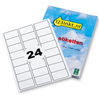 123inkt universele etiketten A4 63, 5 x 33,9 mm wit (2400 etiketten) FSC® Mix Credit
