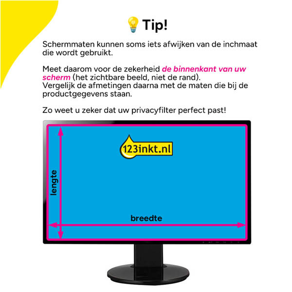 123inkt universele privacy filter voor monitor 27 inch 16:9 303167 - 1