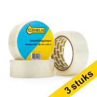 123inkt verpakkingstape transparant 38 mm x 66 m (3 rollen) TPS3C 301987