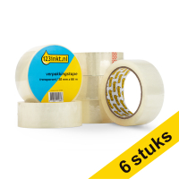 123inkt verpakkingstape transparant 38 mm x 66 m (6 rollen)