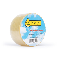 123inkt verpakkingstape transparant 50 mm x 66 m (1 rol) 300305