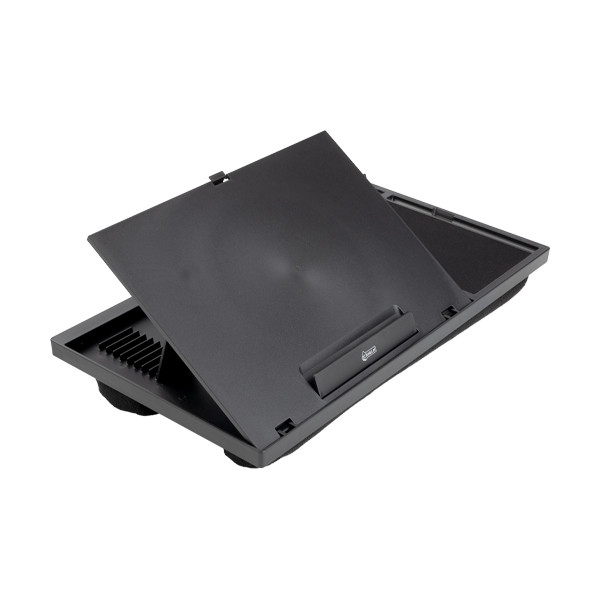 123inkt verstelbare laptopstandaard met schootkussen en muismat zwart 302727 - 2