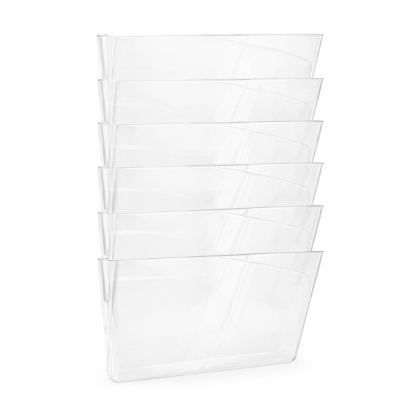 123inkt wandfolderhouder transparant 6 vakken landscape 302754 - 1