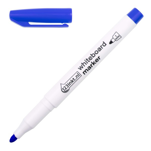 123inkt whiteboard marker blauw (1 mm rond) 300886 - 1