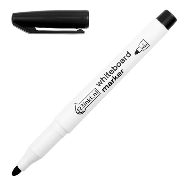 123inkt whiteboard marker zwart (1 mm rond) 4-361001C 4-366001C 4297C 841842C 300889 - 1