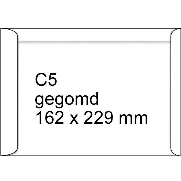 123inkt zak-envelop wit 162 x 229 mm - C5 gegomd (500 stuks) 123-303060 209060 303060C 300932 - 1