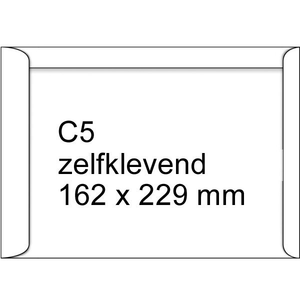 123inkt zak-envelop wit 162 x 229 mm - C5 zelfklevend (500 stuks) 300935 - 2