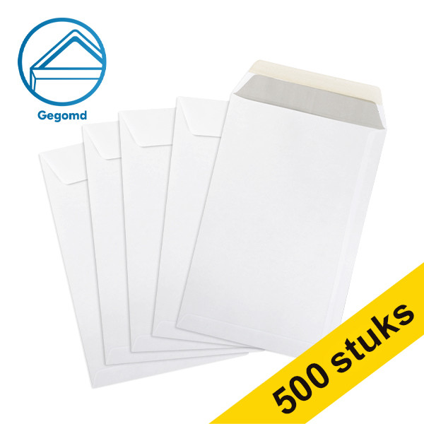 123inkt zak-envelop wit 185 x 280 mm - P185 gegomd (500 stuks) 123-303700 300936 - 1