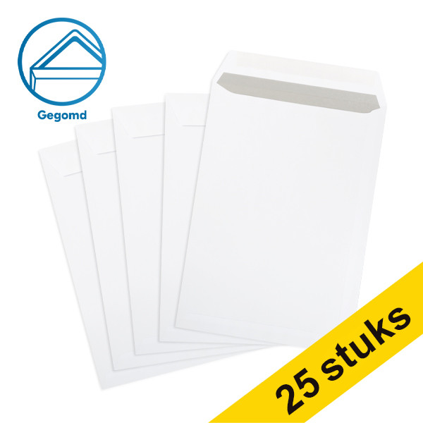 123inkt zak-envelop wit 229 x 324 mm - C4 gegomd (25 stuks) 123-203080-25 203080-25C 209072 300940 - 1