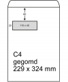 123inkt zak-envelop wit 229 x 324 mm - C4 venster links gegomd (250 stuks)