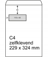 123inkt zak-envelop wit 229 x 324 mm - C4 venster links zelfklevend (250 stuks) 300947 - 2