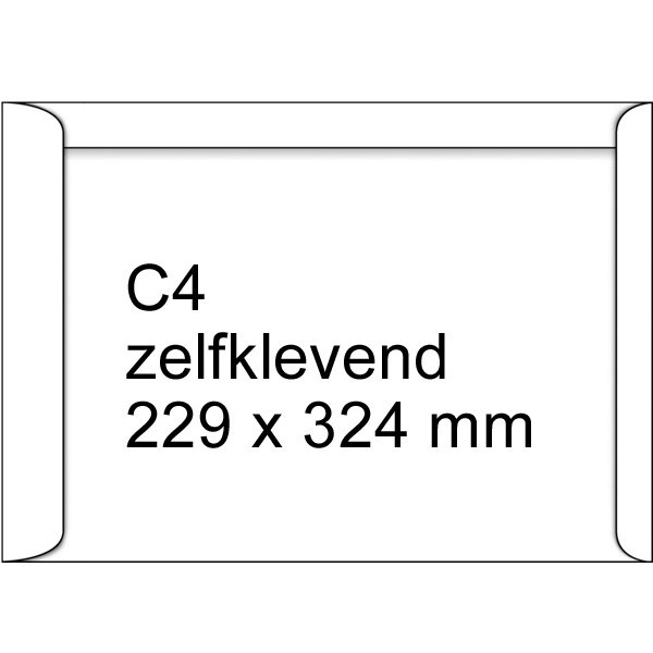 123inkt zak-envelop wit 229 x 324 mm - C4 zelfklevend (250 stuks) 300944 - 2