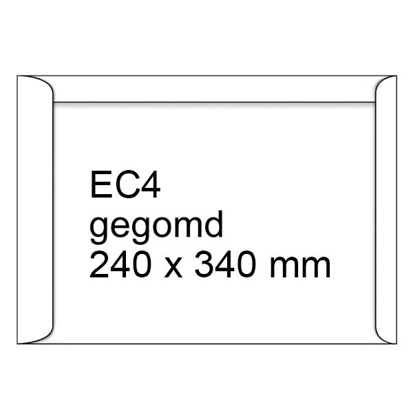 123inkt zak-envelop wit 240 x 340 mm - EC4 gegomd (250 stuks) 123-303070 300949 - 1
