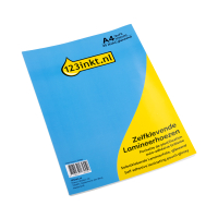 123inkt zelfklevende lamineerhoes A4 glanzend 2x75 micron (25 stuks) 302894