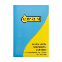 123inkt zelfklevende naambadge-etiketten voor inkjetprinters 50 x 80 mm wit (200 naambadges)