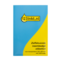 123inkt zelfklevende naambadge-etiketten voor laserprinters 50 x 80 mm wit (200 naambadges)