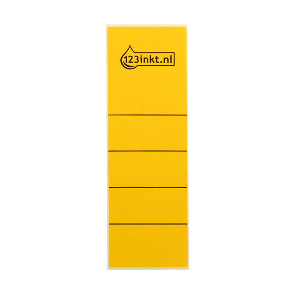 123inkt zelfklevende rugetiketten breed 61 x 191 mm geel (10 stuks) 16420015C 301655 - 1