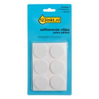 123inkt zelfklevende viltjes rond wit 28 mm (12 stuks) FP-28R 301008