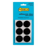 123inkt zelfklevende viltjes rond zwart 28 mm (12 stuks) FP-28R 301007