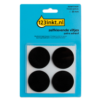 123inkt zelfklevende viltjes rond zwart 38 mm (4 stuks)  301011