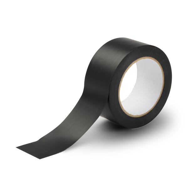 123inkt zelfklevende vloermarkeringstape zwart 50 mm x 33 m 302641 - 1