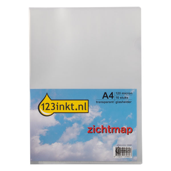 123inkt zichtmap glashelder transparant A4 120 micron (10 stuks) 56216C K-34005C 300445 - 1