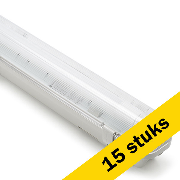Aanbieding: 15x 123led IP65 TL-armatuur 60 cm | 4000K | 1100 lumen (7.5W) incl. TL-buis LDR08635 - 1