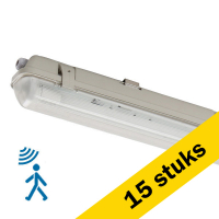 Aanbieding: 15x 123led IP65 TL-armatuur met sensor 60 cm | 4000K | 1100 lumen (7.5W) incl. TL-buis LDR08647