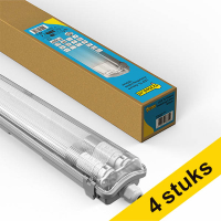 Aanbieding: 4x 123led LED TL armatuur 120 cm incl. TL buizen 4000K (840) 4320 lumen IP65 2x 18W