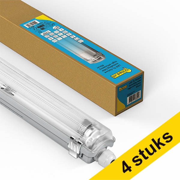 Aanbieding: 4x 123led LED TL armatuur 60 cm incl. TL buis 4000K (840) 1110 lumen High Efficiency IP65 6W (18W) LDR08821 - 1