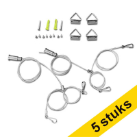 Aanbieding: 5x Ophangset voor led panelen met 4 staaldraden