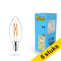 Aanbieding: 6x 123led E14 filament ledlamp kaars dimbaar 4.5w (40W)