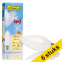 Aanbieding: 6x 123led E14 filament ledlamp kaars mat dimbaar 2.8W (25W)