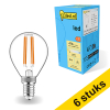 Aanbieding: 6x 123led E14 filament ledlamp kogel dimbaar 2700K 4.5W (40W) LDR01895 - 1