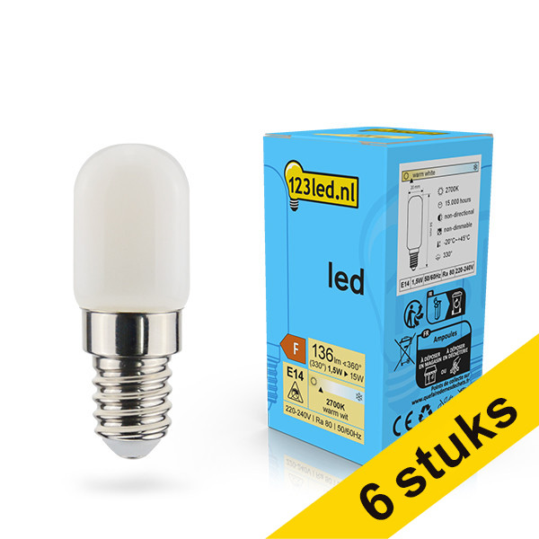 Aanbieding: 6x 123led E14 ledlamp capsule mat 1.5w (15w) LDR02123 - 1