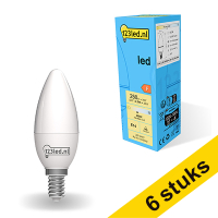 Aanbieding: 6x 123led E14 ledlamp kaars mat 4000K 2.5W (25W)