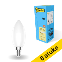 Aanbieding: 6x 123led E14 ledlamp kaars mat dimbaar 2700K 2.5W (25W)