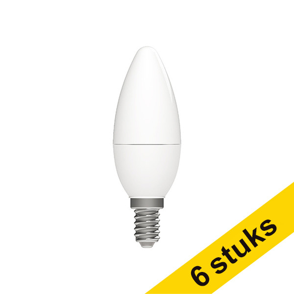 Aanbieding: 6x 123led E14 ledlamp kaars mat dimbaar 2700K 5.5W (40W) LDR06530 - 1