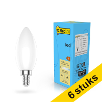 Aanbieding: 6x 123led E14 ledlamp kaars mat dimbaar 4.5w (40w)