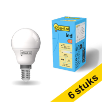 Aanbieding: 6x 123led E14 ledlamp kogel mat 2700K 4.9W (40W)